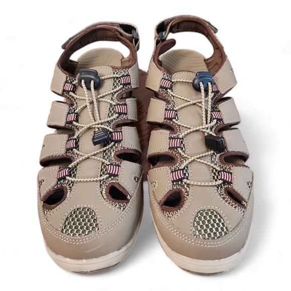 Eddie Bauer Blakely Brown Leather Sport Hiking Sandals Women’s Size 10M - Picture 12 of 13